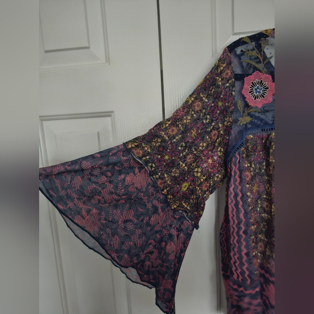 Anthropologie Multicolor Boho Blouse - Picture 8 of 9